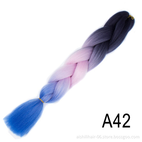 Three-Color Jumbo Braiding Hair 100g 24 Inches Ultra Expression crochet Braid Hair Extension Synthetic Hair Factory Wholesale